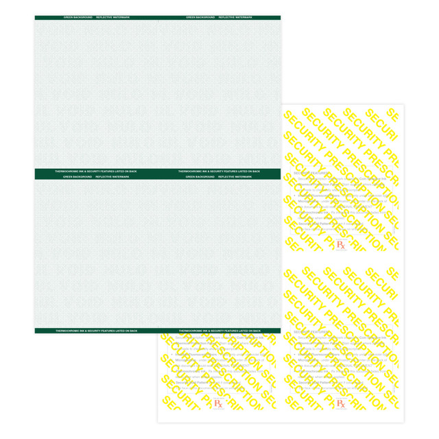 TAYLOR CORP PRESLGN41000 Medicaid-Compliant High-Security Perforated Laser Prescription Forms, 1/4-Sheet, 4-Up, 8-1/2in x 11in, Green, Pack Of 1,000 Sheets TAYLOR CORP PRESLGN41000 Medicaid-Compliant High-Security Perforated Laser Prescription Forms, 1/4-Sheet, 4-Up, 8-1/2in x 11in, Green, Pack Of 1,000 Sheets