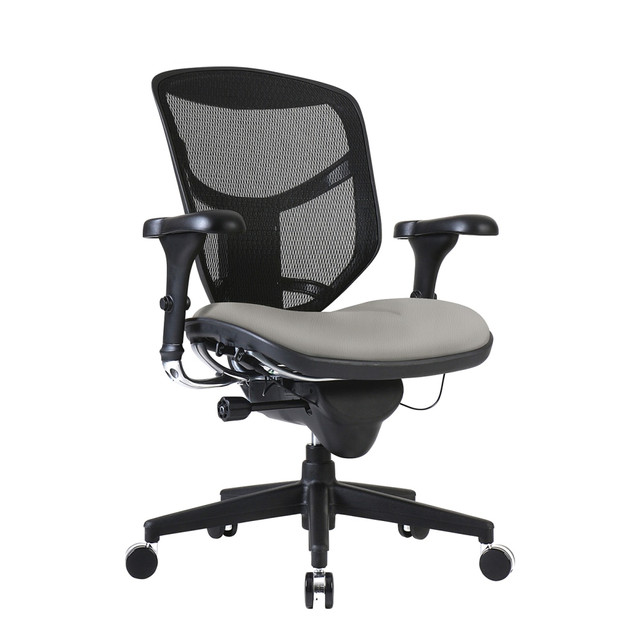 OFFICE DEPOT KV-QU-DGRY WorkPro Quantum 9000 Series Ergonomic Mesh/Antimicrobial Vinyl Mid-Back Chair, Black/Gray, BIFMA Compliant