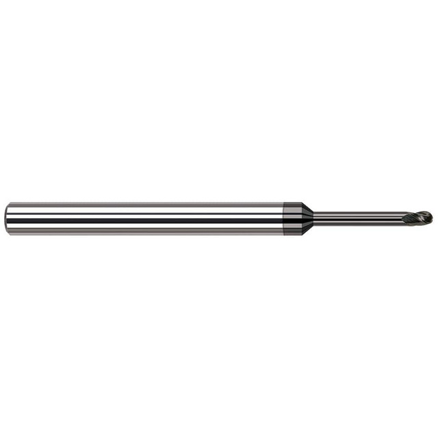 Harvey Tool 54431-C4 Ball End Mill: 0.031" Dia, 0.046" LOC, 3 Flute, Solid Carbide