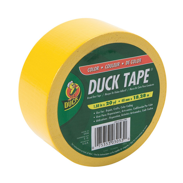 SHURTECH BRANDS, LLC 1304966 Duck Colored Duct Tape, 1 7/8in x 20 Yd., Yellow