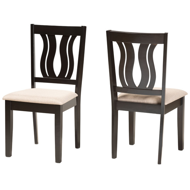 WHOLESALE INTERIORS, INC. Baxton Studio 2721-11378  Fenton Dining Chairs, Sand/Dark Brown, Set Of 2 Chairs