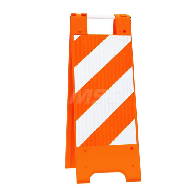 Plasticade 155-OHT12HIP Pedestrian Barrier Sign Stand: Plastic, Orange, Use with Indoor & Outdoor