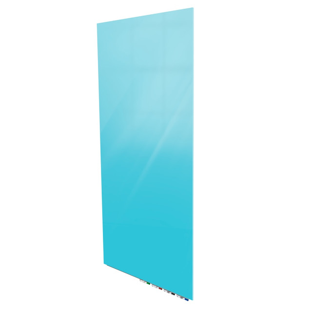 GHENT MANUFACTURING INC. ARIASM32BE Ghent Aria Low-Profile Magnetic Glass Whiteboard, 36in x 24in, Blue