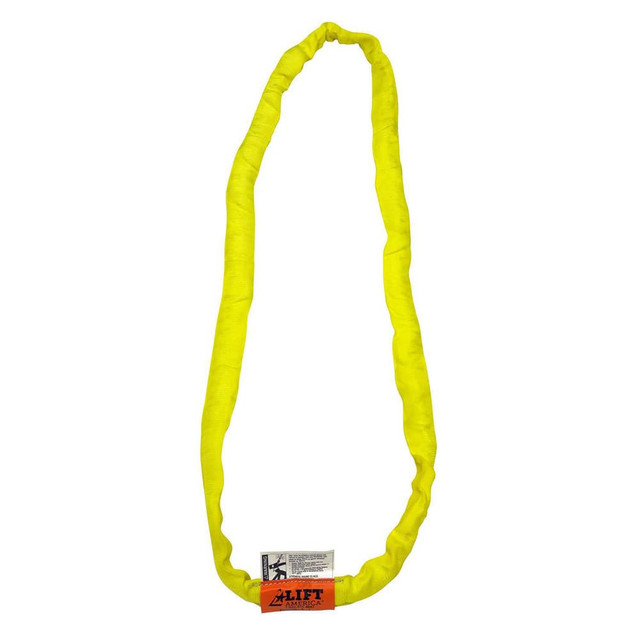 Lift America S201020 Round Sling: 10' Long, 8,400 lb Vertical, 6,720 lb Choker, 16,800 lb Basket, Polyester