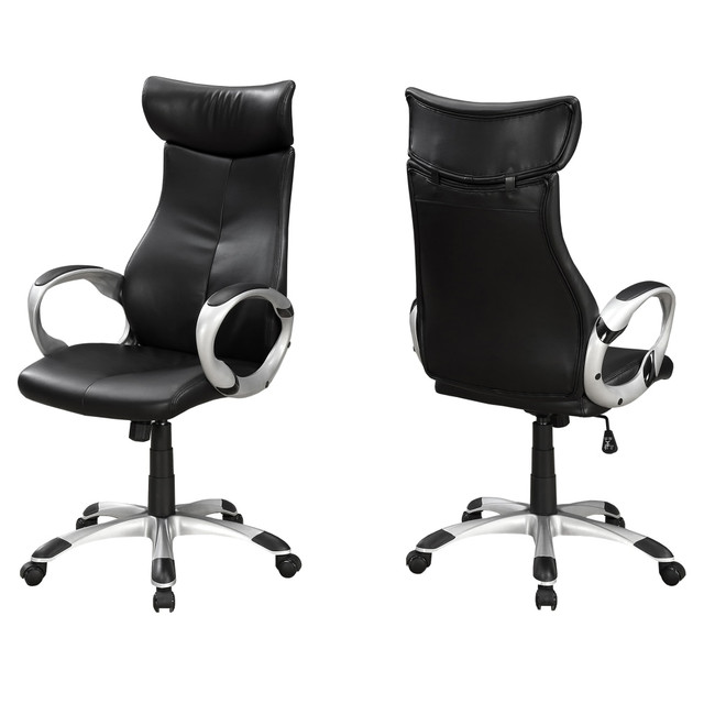 MONARCH PRODUCTS I 7290 Monarch Specialties High-Back Office Chair, Black/Silver