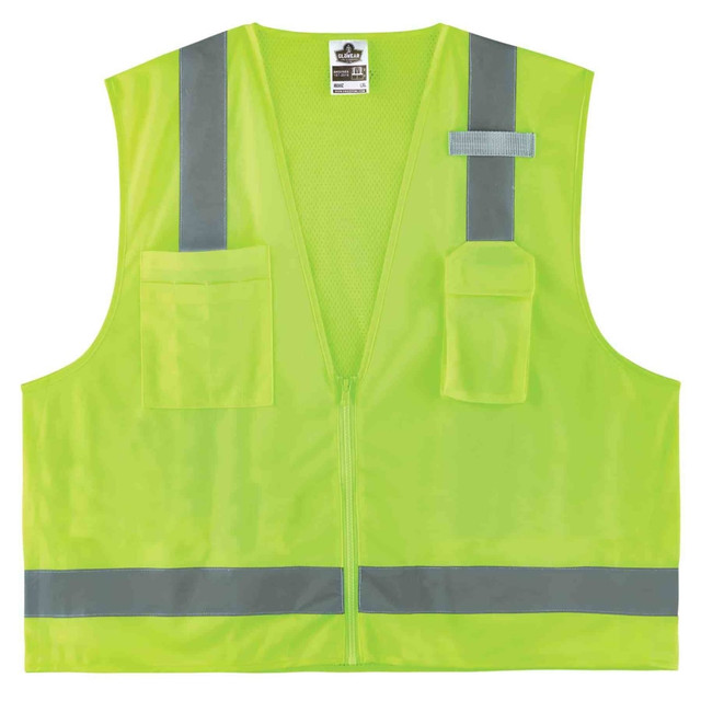 ERGODYNE CORPORATION Ergodyne 24025  GloWear Safety Vest, Economy Surveyors 8249Z, Type R Class 2, Large/X-Large, Lime