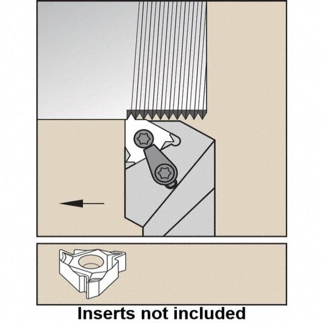 Kennametal 1611939 Indexable Threading Toolholder: External, Left Hand, 0.9843 x 0.9843" Shank