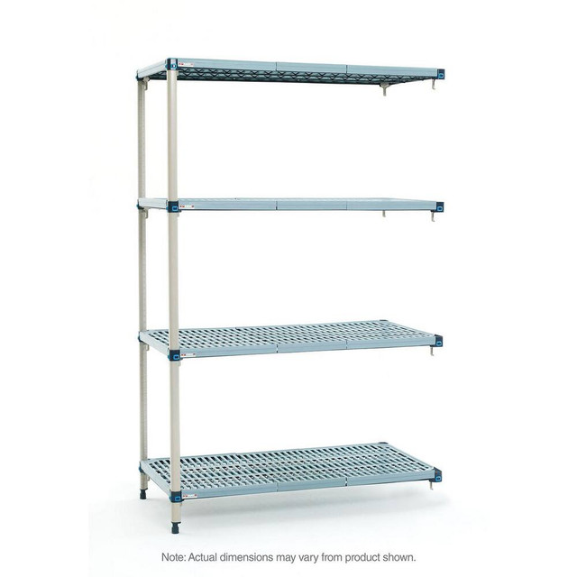 Metro AQ346G3 Plastic Shelving; Shelving Type: Add-on ; Shelf Style: Ventilated ; Shelf Type: Adjustable ; Shelf Capacity: 2000lb ; Overall Height: 62.1875in ; Overall Width: 42