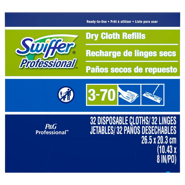 The Swiffer Dry Refills feature dry cloths with a 3-D texture pick up more dust, dirt, hair and common allergens than traditional methods. The Dry Refills are unscented to appeal to those with sensitivities.  Attach dry Swiffer cloths to wipe and trap dirt.  Dry Refills come in a pack of 32 unscented cloths.