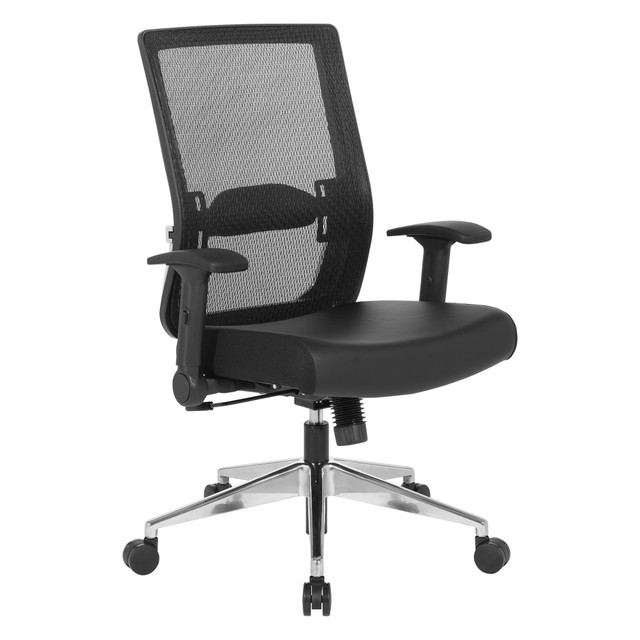 OFFICE STAR PRODUCTS Office Star 867A-E31P91F2  Space Seating 867A Series Ergonomic Matrix/Bonded Leather Mid-Back Chair, Black