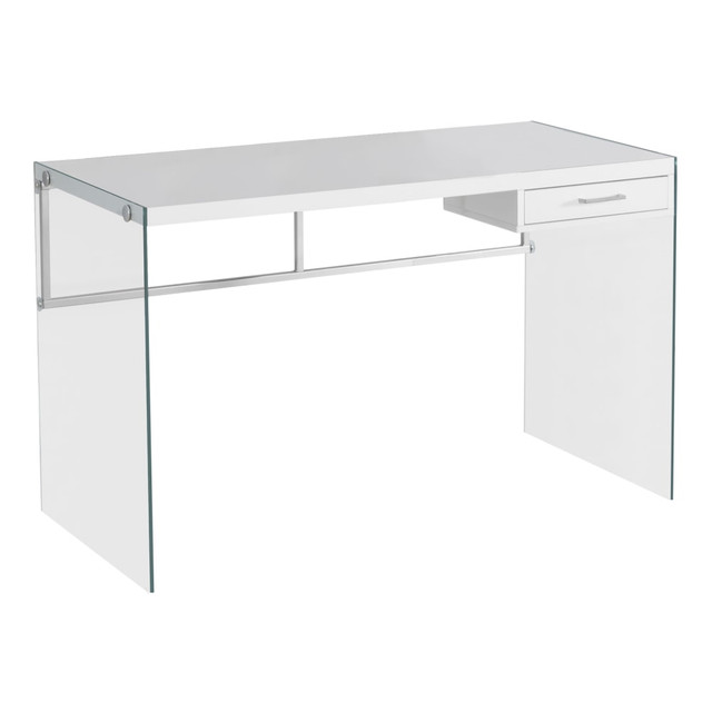 MONARCH PRODUCTS Monarch Specialties I 7209  48inW Computer Desk With Glass Base, White