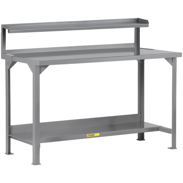 Little Giant. WST2-2448-36-RS Stationary Work Benches, Tables; Bench Style: Heavy-Duty Work Bench with Riser ; Edge Type: Square ; Leg Style: 4-Leg; Fixed ; Depth (Inch): 24in ; Color: Gray ; Maximum Height (Inch): 36in