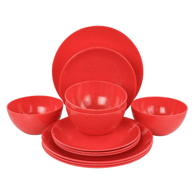 GIBSON OVERSEAS INC. 995116364M Martha Stewart Melamine Dinnerware Set, Red