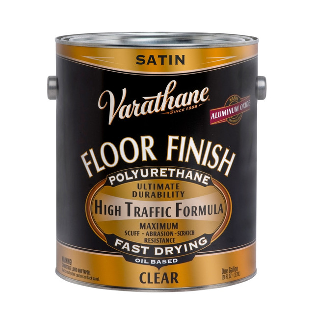 RUST-OLEUM CORPORATION 242608 Varathane Floor Finish Polyurethane, 275 VOC, 1 Gallon, Clear Satin, Pack Of 2 Cans
