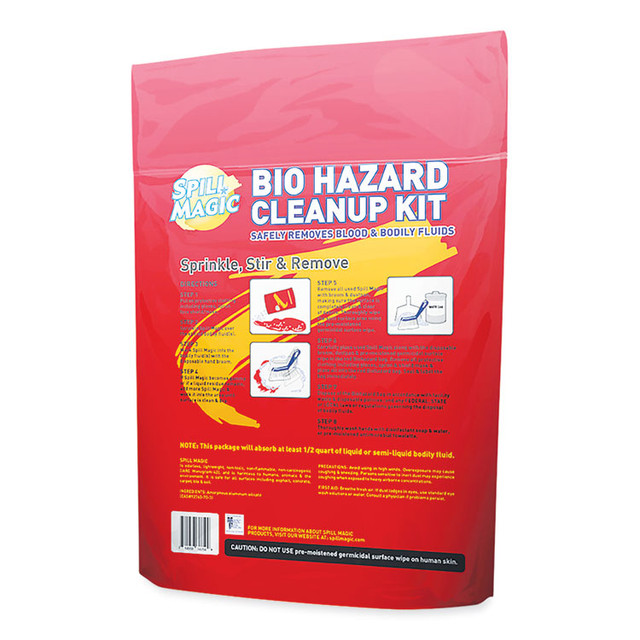 ACME UNITED CORPORATION Spill Magic™ SMBIOHAZARD Biohazard Spill CleanUp, 0.75 x 6 x 9