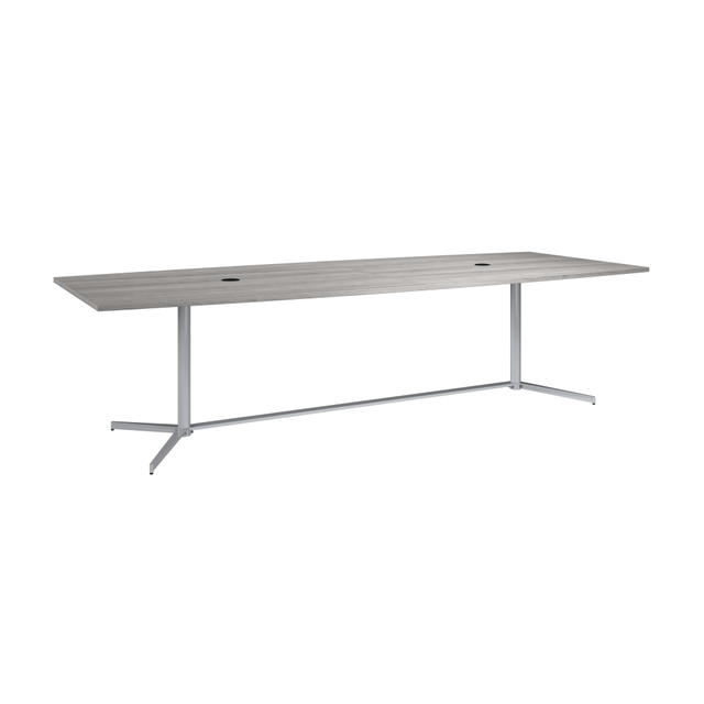BUSH INDUSTRIES INC. 99TBM120PGSVK Bush Business Furniture 120inW x 48inD Boat-Shaped Conference Table With Metal Base, Platinum Gray, Standard Delivery