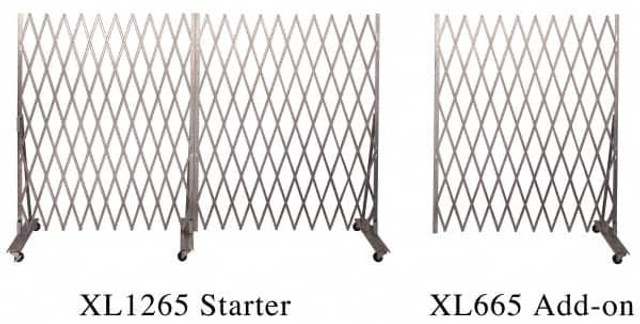Illinois Engineered Products XL680 Portable Traffic Control Gate: 8' High, Steel Frame, Silver