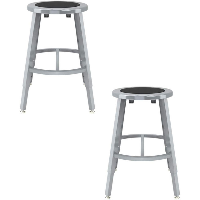 National Public Seating TTSG18H-S10 Stationary Stools; Seat Depth: 14in ; Seat Width: 14in ; Product Type: Adjustable Height Stool ; Base Type: 4-Leg Base with Curved Footring ; Minimum Seat Height: 18in ; Maximum Seat Height: 26in