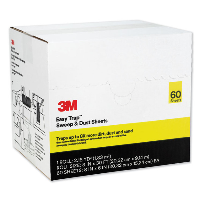 3M/COMMERCIAL TAPE DIV. 59152W Easy Trap Duster, 8" x 30 ft, White, 60 Sheet Roll
