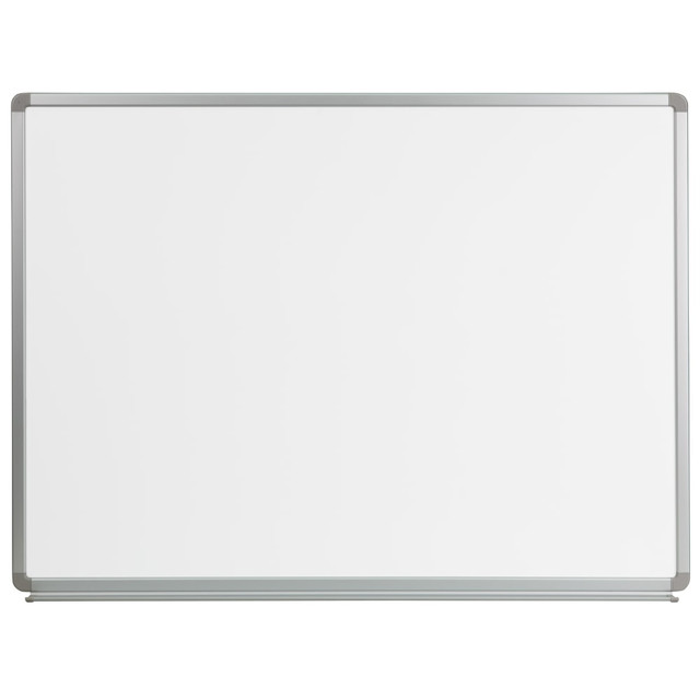 FLASH FURNITURE YU90X120WHITE Magnetic Dry-Erase Whiteboard, 36in x 48in, Aluminum Frame With Silver Finish FLASH FURNITURE YU90X120WHITE Magnetic Dry-Erase Whiteboard, 36in x 48in, Aluminum Frame With Silver Finish