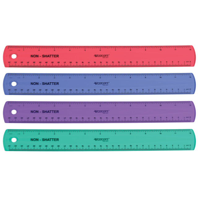 ACME UNITED CORPORATION 14381 Westcott Shatterproof Ruler, 12in, Assorted Colors ACME UNITED CORPORATION 14381 Westcott Shatterproof Ruler, 12in, Assorted Colors