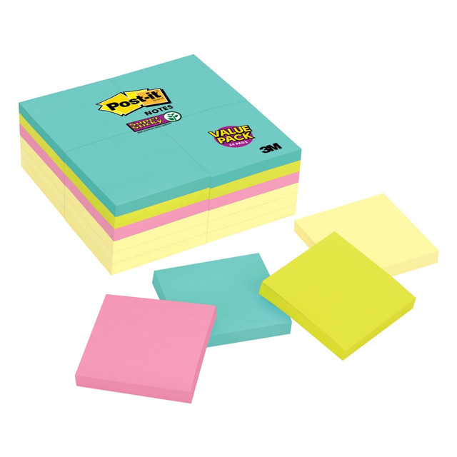 3M CO 654-24SSCYM Post-it Super Sticky Notes, 24 Pads, 3 in x 3 in, 2x the Sticking Power, School Supplies and Office Products, Sticky Notes for Vertical Surfaces, Monitors, Walls and Windows, Supernova Neons Collection 3M CO 654-24SSCYM Post-it Super Sticky Notes, 24 Pads, 3 in x 3 in, 2x the Sticking Power, School Supplies and Office Products, Sticky Notes for Vertical Surfaces, Monitors, Walls and Windows, Supernova Neons Collection