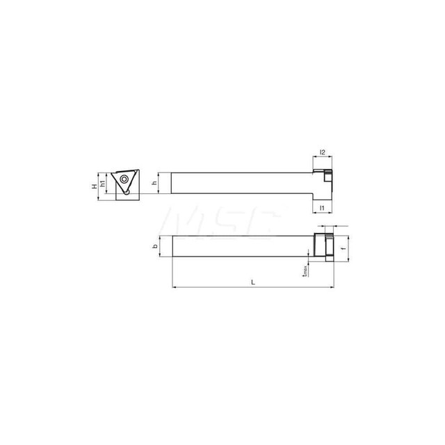 Guhring 9253580120330  GH305.0500.500.90.04.R.IK External Right Hand Face Grooving 90 Deg Offset Thru Coolant Holder 1/2" Square Shank