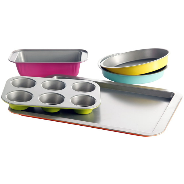 GIBSON OVERSEAS INC. Gibson Home 99597261M  Color Splash Lyneham 5-Piece Carbon Steel Bakeware Set