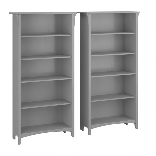 BUSH INDUSTRIES INC. SAL036CG Bush Business Furniture Salinas 63inH 5-Shelf Bookcases, Cape Cod Gray, Set Of 2 Bookcases, Standard Delivery BUSH INDUSTRIES INC. SAL036CG Bush Business Furniture Salinas 63inH 5-Shelf Bookcases, Cape Cod Gray, Set Of 2 Bookcases, Standard Delivery