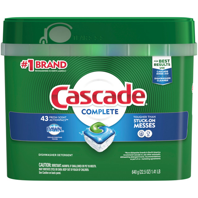 THE PROCTER & GAMBLE COMPANY 98208 Cascade Complete ActionPacs Dishwasher Detergent Pods, Fresh Scent, Box Of 43