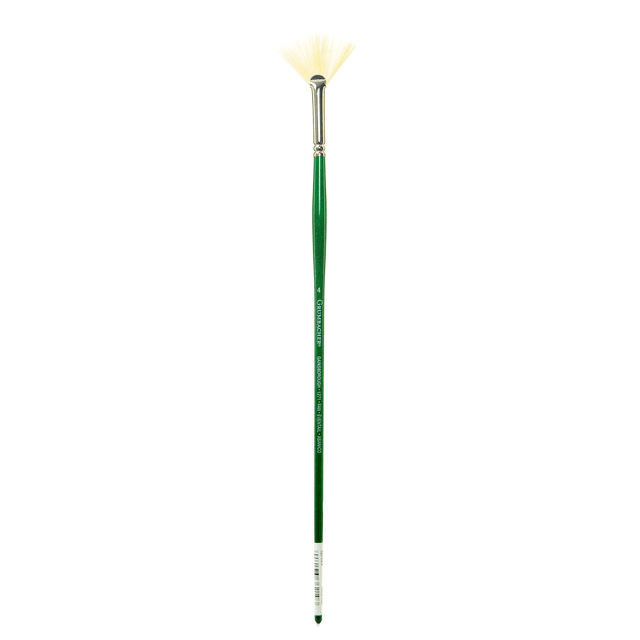 KOH-I-NOOR RAPIDOGRAPH, INC. 1271N.4 Grumbacher Gainsborough Oil And Acrylic Paint Brush, Size 4, Fan Bristle, Hog Hair, Green