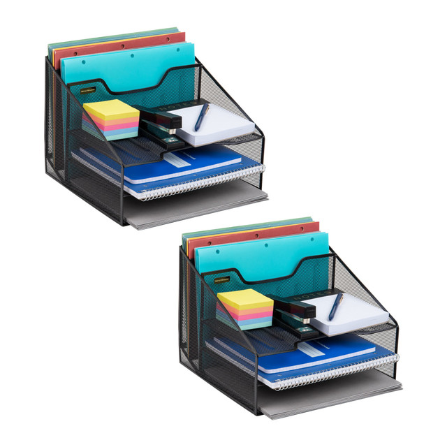 EMS MIND READER LLC 2MESHBOX5-BLK Mind Reader File Organizer Desk Organizer Storage Paper Tray, 9-1/2inH x 11-1/2inW x 12-1/2inD, Black, Set of 2 EMS MIND READER LLC 2MESHBOX5-BLK Mind Reader File Organizer Desk Organizer Storage Paper Tray, 9-1/2inH x 11-1/2inW x 12-1/2inD, Black, Set of 2