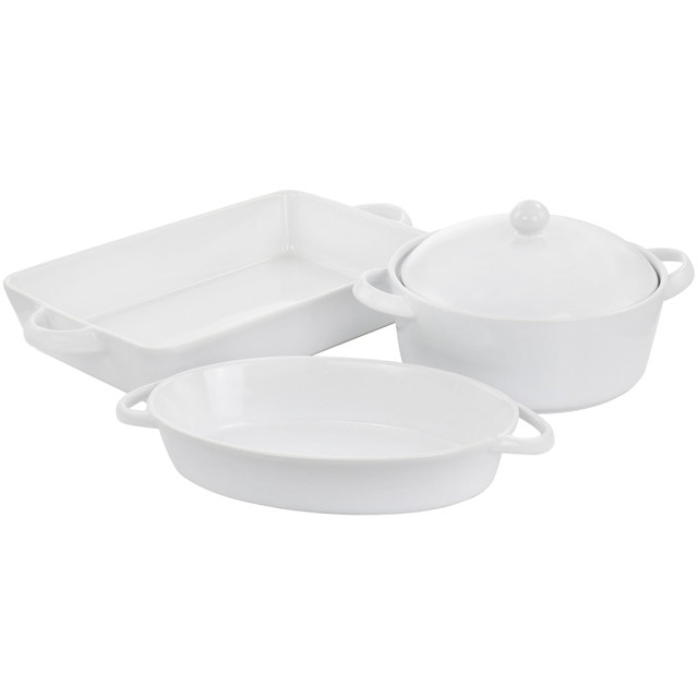 GIBSON OVERSEAS INC. Gibson Elite 995116313M  Gracious Dining 4-Piece Bakeware Set, White