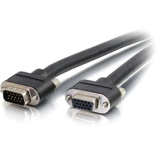 Low-profile rounded connectors  25 Foot / 25ft / 25 Feet  All 15 pins wired to support DDC2 (E-DDC) and EDID  In-Wall CMG-Rated  C2G Lifetime Warranty  VGA Male (M) to VGA Female (F)  Supports resolutions up to 2048x1536  VGA Display  Monitor Cable  C2G 25 ft Select Series VGA Video Extension Cable