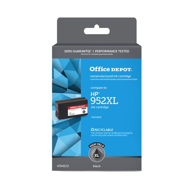 CLOVER TECHNOLOGIES GROUP, LLC OD952XLBNV3 Office Depot Remanufactured Black High-Yield Ink Cartridge Replacement For HP 952XL