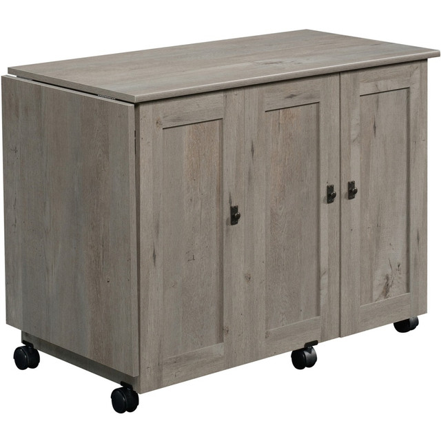 SAUDER WOODWORKING CO. 426136 Sauder Select Sewing And Craft Table, 29inH x 40inW, Mystic Oak SAUDER WOODWORKING CO. 426136 Sauder Select Sewing And Craft Table, 29inH x 40inW, Mystic Oak