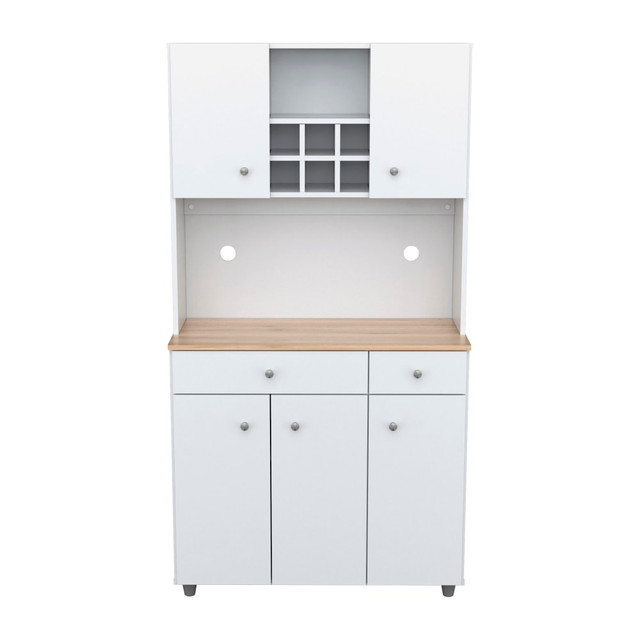 INVAL AMERICA, INC. Inval GCM-070  Galley Kitchen Storage Cabinet, 66-1/16inH x 35-1/16inW x 15-1/2inD, White