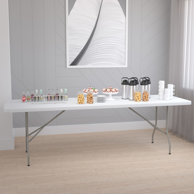 FLASH FURNITURE DADYCZ244GW Elon Plastic Folding Table, 29inH x 30inW x 96inD, Granite White FLASH FURNITURE DADYCZ244GW Elon Plastic Folding Table, 29inH x 30inW x 96inD, Granite White