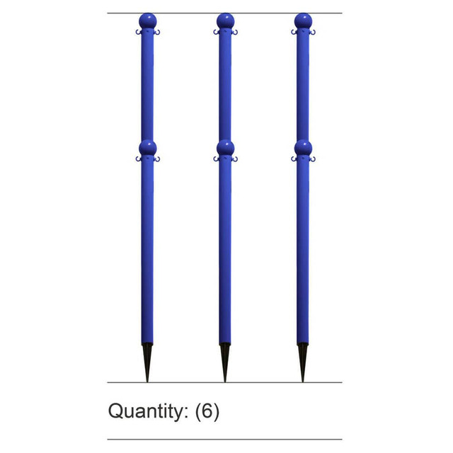 Mr. Chain 70306-6 Pedestrian Barrier Kits; Chain Material: Polyethylene ; Post Material: HDPE ; Surface Pattern: Solid Color ; Chain Color: Blue ; Post Color: Blue ; Chain Trade Size: 8in