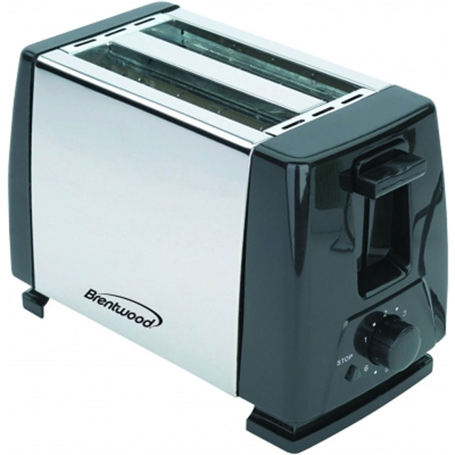BRENTWOOD APPLIANCES, INC. 99583265M Brentwood 2-Slice Toaster, Silver/Black