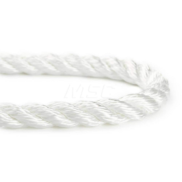 Orion Cordage 430240-WHT-0060 Rope; Rope Construction: 3 Strand Twisted ; Material: Nylon ; Work Load Limit: 60lb ; Color: White ; Maximum Temperature (F) ( - 0 Decimals): 295.000 ; Breaking Strength: 12370.000