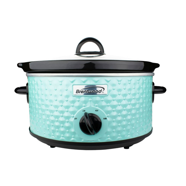 BRENTWOOD APPLIANCES, INC. 995114777M Brentwood 3.5-Quart Diamond Pattern Slow Cooker, Blue BRENTWOOD APPLIANCES, INC. 995114777M Brentwood 3.5-Quart Diamond Pattern Slow Cooker, Blue