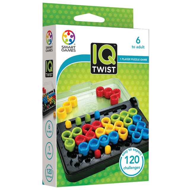 Improve your logic skills while solving fun puzzles with the Smart Toys And Games IQ Twist Game. For all 100 unique challenges, you must fill up the board with all of the pieces shown in the included booklet.  Designed to improve logic skills and spatial reasoning abilities.  Includes 100 brain-teasing challenges.  Fill up the board with all of the pieces shown in the included booklet to solve the challenge.  Includes simple challenges and complex challenges.  Ideal for individuals ages 6 and up.