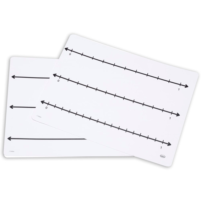 DIDAX, INC. DD-211769 Didax Write-On/Wipe-Off Fraction Number Line Mats, 9in x 12in, White, Grades 3-5, Pack Of 10 Mats