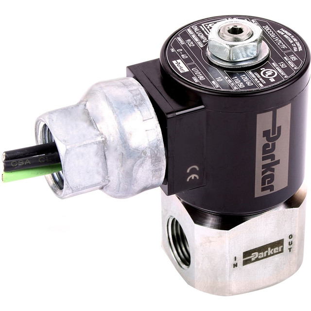 Parker 20CC06TV7C7F Solenoid Valve: 2-Way & 2-Position, 3/8" Port