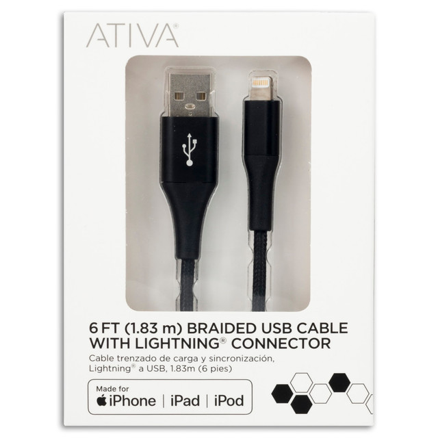 Keep this cable nearby for when the battery on your iPhone , iPod  or iPad  needs to be refueled or you want to sync with your computer. The USB connector is compatible with a wide range of chargers and PCs.  Used to charge and sync your Lightning-enabled devices.  Aluminum shell delivers long-lasting protection to withstand frequent use.  Cable measures 6ft long.  Backed by the manufacturers limited lifetime warranty.  Lightning to USB charge/sync cable lets you stay connected to your devices  MFi certified andcompatible with iPhone 5, 5c, 5s, 6, 6 Plus, 6s, 6s Plus, 7, 7 Plus, 8, 8 Plus, X