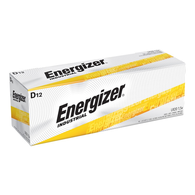 ENERGIZER BRANDS LLC EN95 Energizer Industrial D Alkaline Batteries, Pack Of 12 ENERGIZER BRANDS LLC EN95 Energizer Industrial D Alkaline Batteries, Pack Of 12