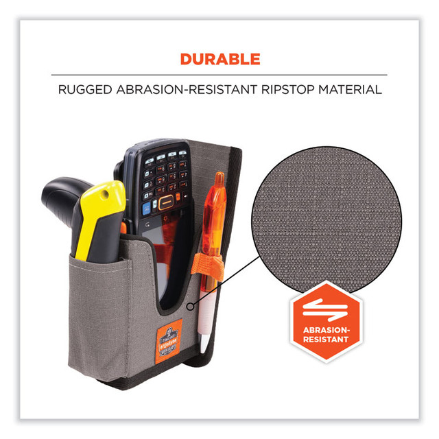 TENACIOUS HOLDINGS, INC. ergodyne® 19180 Squids 5540 Handheld Barcode Scanner Holster with Belt Loop, Small, 2.75 x 3.5 x 7.3, Polyester, Gray