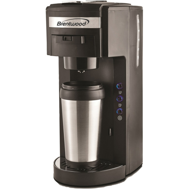 BRENTWOOD APPLIANCES, INC. TS-114 Brentwood TS-114 Single-Serve Coffee Maker, Black/Silver BRENTWOOD APPLIANCES, INC. TS-114 Brentwood TS-114 Single-Serve Coffee Maker, Black/Silver