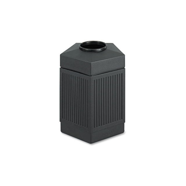 SAFCO PRODUCTS 9486BL Canmeleon Indoor/Outdoor Pentagon Receptacle, 45 gal, Polyethylene, Black